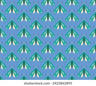 Vektor Abstrakter Schmetterling Stern Nahtloses Muster Design Lustige Collage Schmetterling Kollektion Sommer Insekten Muster Stoff oder Tapete Shirt Textil Print Kleid Rock Kinder Print Design