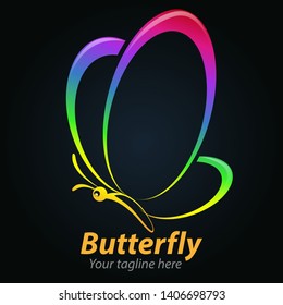Vector abstract, Butterfly symbol or logo