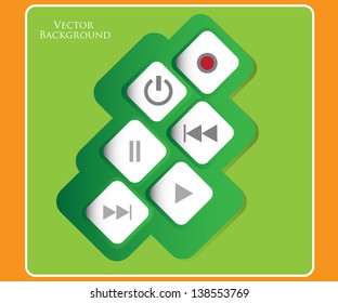 Vector Abstract Button Icons for Music Website Design