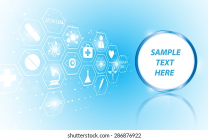 vector abstract button template and medical concept icon background