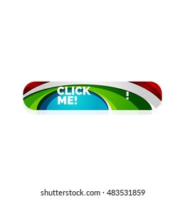 Vector abstract button template. Minimalistic geometric clean style