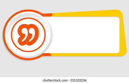 Vector abstract button for your text and quotation mark