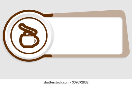 Vector abstract button for your text and cup of coffee