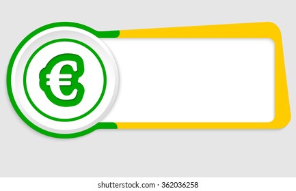 Vector abstract button for your text and euro symbol