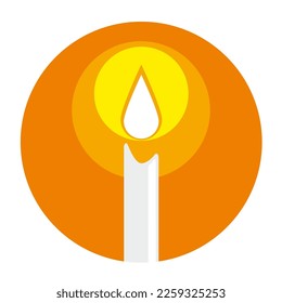 Vector abstract candle, isolated sign in round