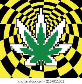 vector abstract with cannabis logo print