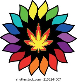 abstracto vectorial con el logotipo de cannabis impreso
