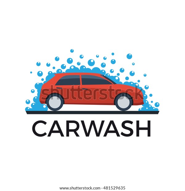 Vector abstract car and\
soap, car wash