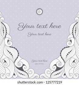 Vector abstract card. Curls, scales, tentacles. Color easily changed. Place for your text.