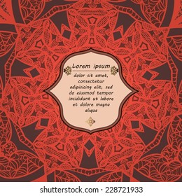 Vector Abstract card with a decorative lace round