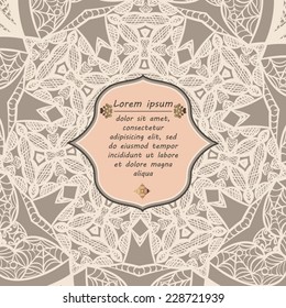 Vector Abstract card with a decorative lace round