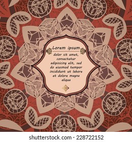 Vector Abstract card with a decorative lace round