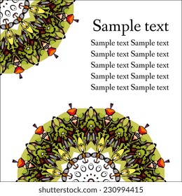 Vector abstract card with floral round pattern