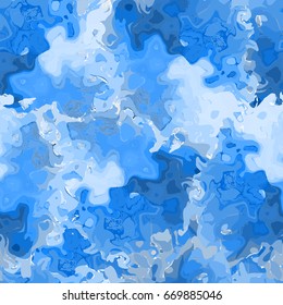 Vector abstract card with hand drawn blue watercolor texture.