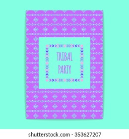 Vector abstract card templates for design save the date cards, invitations, cover with tribal, ethnic, geometric elements
