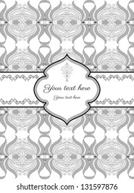 Vector abstract card. Vintage oriental pattern. Colors are easily editable. Frame for your text.