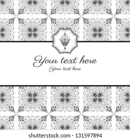 Vector abstract card. Vintage oriental pattern. Colors are easily editable. Place for your text.