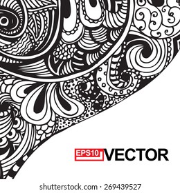 Vector abstract card with abstract wave. Lace ornament.