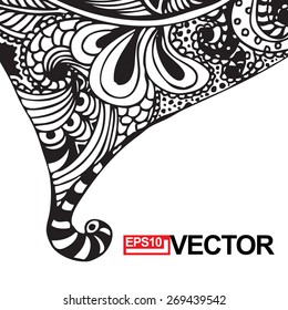 Vector abstract card with abstract wave. Lace ornament.