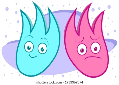 vector abstract cartoon emotional characters