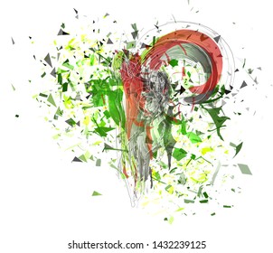 Vector abstract chaotic background.
exploded lamb skull