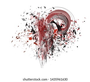Vector abstract chaotic background.
exploded lamb skull
