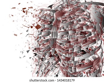Vector abstract chaotic background.
man’s spine and ribs exploded