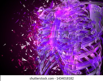 Vector abstract chaotic background.
man’s spine and ribs exploded