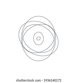 Vector abstract chaotic circle sketch lines. Black round shape. Twisted shape. Stock Vector illustration isolated