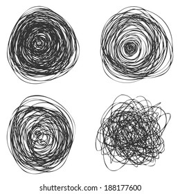 Vector Abstract Chaotic Round Sketch