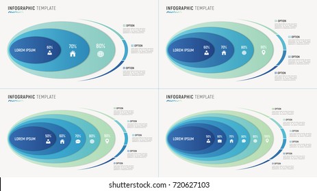 Vector abstract chart infographic templates for data visualization. 3, 4, 5, 6 options, steps, parts.