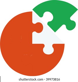 Vector. Abstract cherry puzzle in color 12. More Puzzles see in portfolioP
