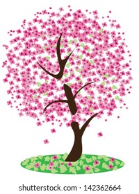 vector abstract cherry tree