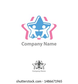 Vector abstract children icon symbol . People in abstract and flat style for element design. Vector illustration