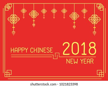 vector of abstract chinese new year graphic and background, Happy Chinese new year 2018 card, chinese sale background