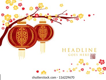 vector of abstract chinese new year graphic and background