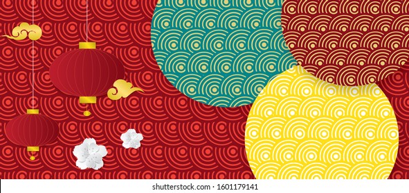 vector of abstract chinese new year graphic and background