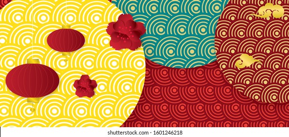 vector of abstract chinese new year graphic and background