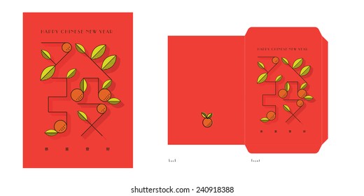 vector of abstract chinese new year graphic red packet. (Mean Wishing you a prosperous New Year in english)