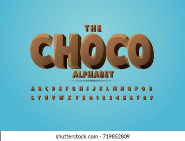 Vector Of Abstract Chocolate Font And Alphabet