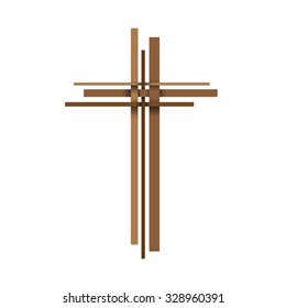 Vector abstract Christ crucifix; three crosses