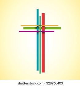 Vector abstract Christ crucifix; three crosses