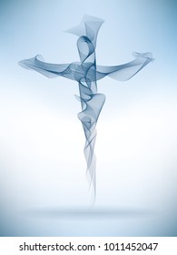Vector abstract christian cross. Blend effect vectors. Religious sign