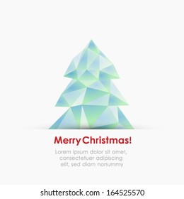Vector abstract Christmas card with pine tree illustration