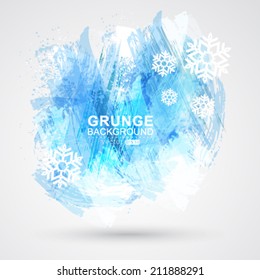 Vector abstract Christmas figured brush strokes brush and ink.