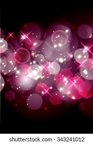 Vector abstract Christmas lights on background.