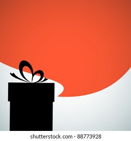 Vector Abstract christmas present silhouette with big red bubble - place for your content