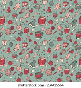 Vector abstract christmas seamless pattern. Winter pattern.