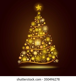 vector of abstract christmas tree 