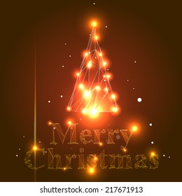 Vector Abstract Christmas Tree Background with Triangles